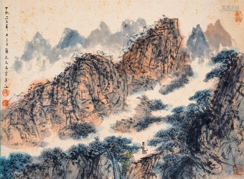 A Chinese Scroll Painting Signed Fu Baoshi