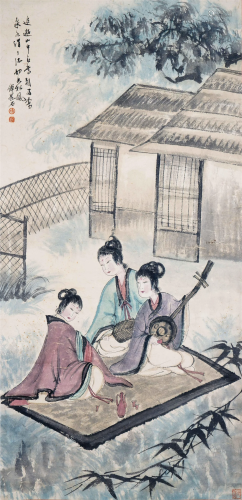 A Chinese Scroll Painting Signed Fu Baoshi