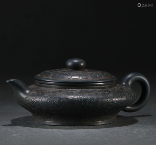 A Chinese Yixing Glazed Teapot Qing Dyn.