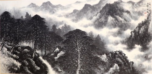 A Chinese Painting of Landscape Signed Li Xiongcai
