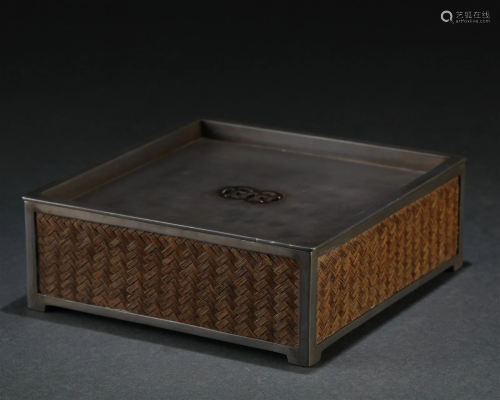 A Chinese Tin Incense Box Qing Dyn.