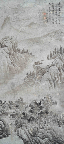 A Chinese Scroll Painting Signed Shen Zhou