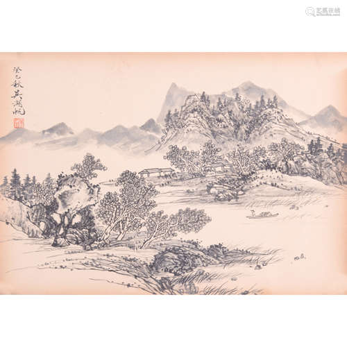 山水小品 吴湖帆