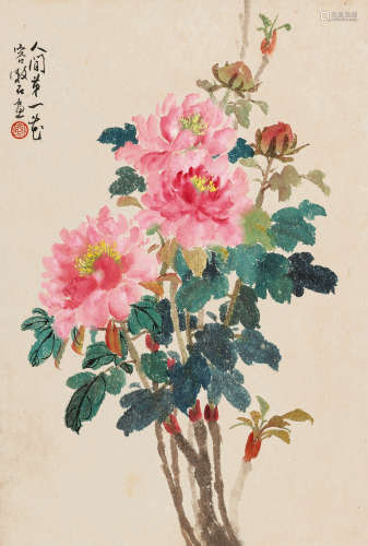 1903-1996 容漱石 人间第一花   约2.11平尺 设色纸本 镜片
