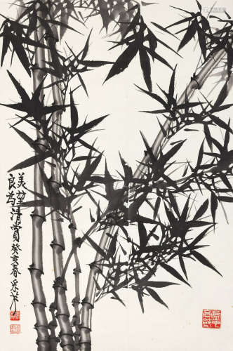 1901-1984 张采芹 墨竹   约2.79平尺 水墨纸本 镜片