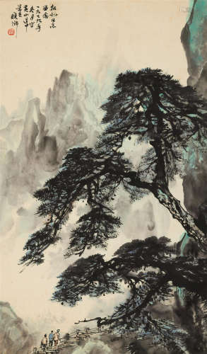 1938-2015 曾晓浒 山水   约2.42平尺 设色纸本 镜片