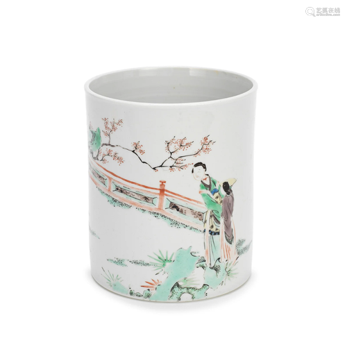 A FAMILLE VERTE BRUSH POT Kangxi