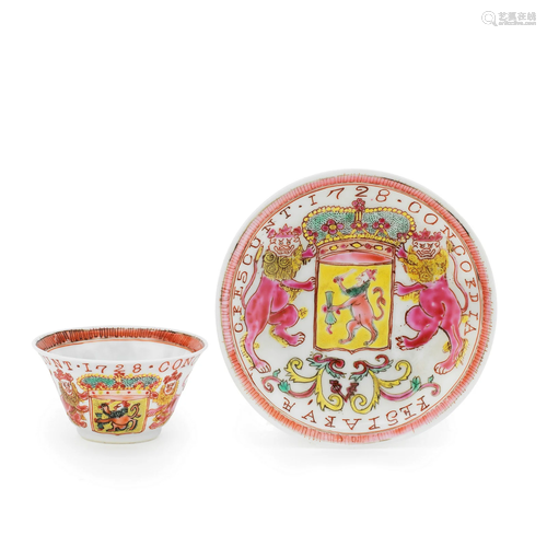 A RARE 'VOC' TEA BOWL AND SAUCER Yongzheng, circa ...