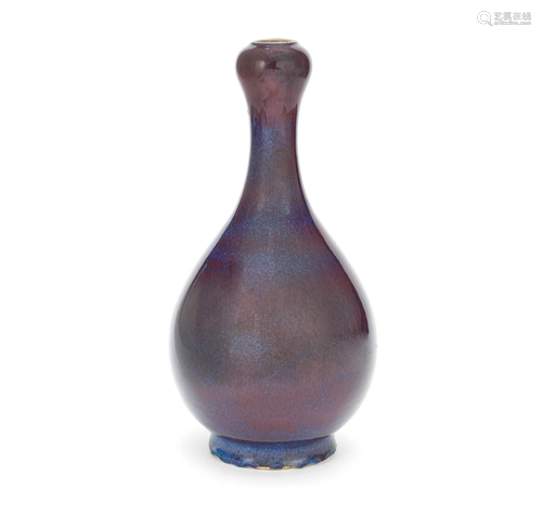 A FLAMBÉ-GLAZED GARLIC-HEAD VASE Qianlong seal mark, 18th/19...