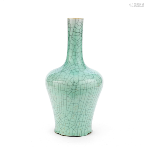 A CRACKLE-GLAZED BOTTLE VASE 19th century