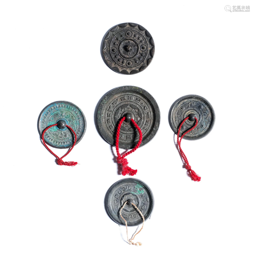 FIVE SMALL BRONZE MIRRORS Han Dynasty (5)