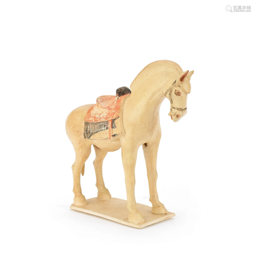 A STRAW-GLAZED POTTERY MODEL OF A HORSE Sui Dynasty