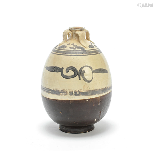 A CIZHOU OVOID VASE 14th century (3)