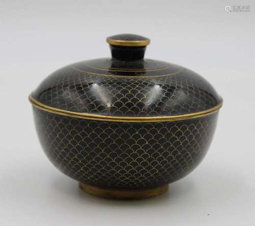 DECKELDOSE, CLOISONNÉ, WOHL CHINA