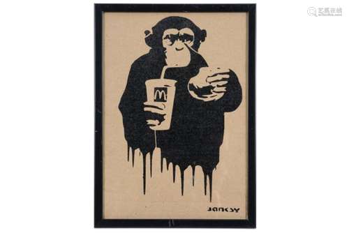 BANKSY (° 1974) BANKSY (° 1973) (° 1974) stencil op karton n...