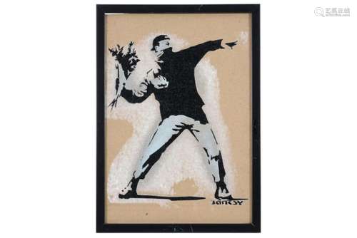 BANKSY (° 1974) BANKSY (° 1973) (° 1974) stencil op karton n...