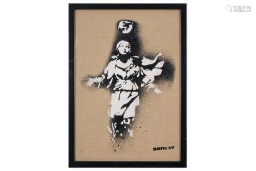 BANKSY (° 1974) BANKSY (° 1973) (° 1974) stencil op karton n...