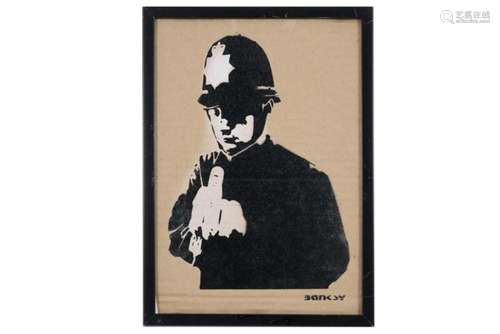 BANKSY (° 1974) BANKSY (° 1973) (° 1974) stencil op karton n...