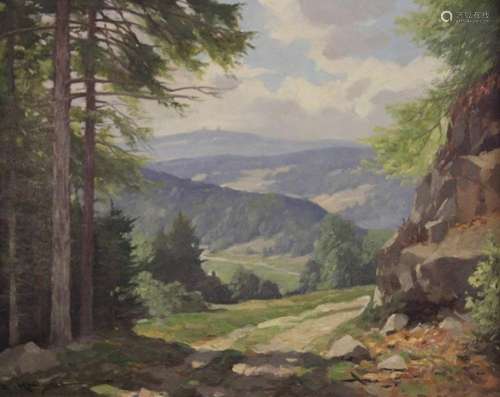 ERICH KRÜGER (1897-1978), BLICK IN TAL, ÖL/LEINWAND