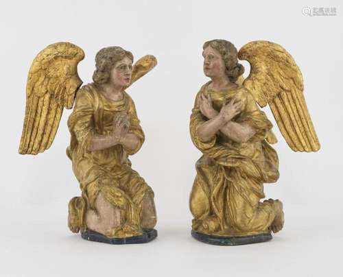 Paire d'anges en adoration, Italie, fin XVIIIe s-début X...