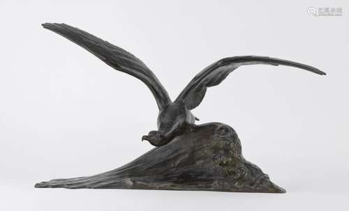 Maximilien Louis Fiot (1886-1953) Mouette, bronze à patine b...