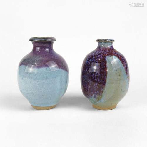 Deux vases, Artpot Céramique émaillée, H 15 et 16 cm