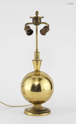 Lampe boule d'époque Art déco, circa 1930 Laiton doré, g...