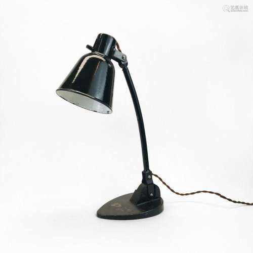 Lampe de bureau industrielle Viktoria Métal laqué noir, H 50...