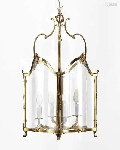 Lanterne de style Louis XV Quatre feux, bronze doré, H 71 cm