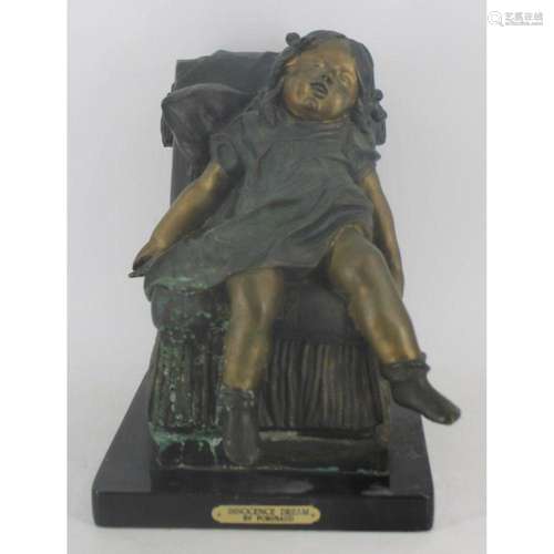 Porusaud "Innocence Dream" Bronze Sculpture.