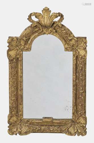 Miroir d'époque Régence Bois sculpté et doré à motif de ...