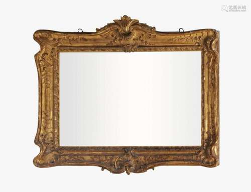 Miroir rectangulaire d'époque Louis XV Bois sculpté et d...