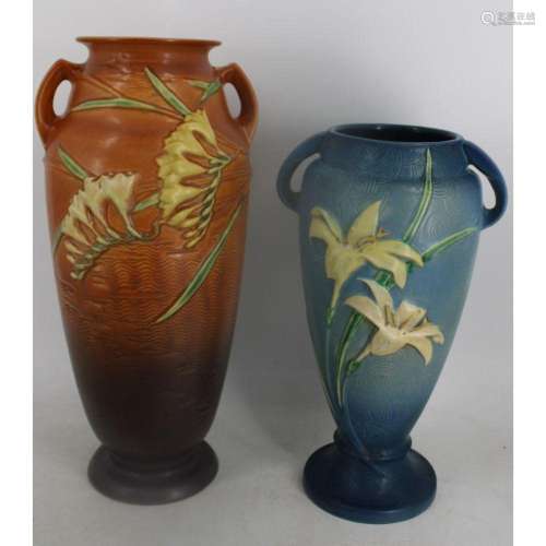 2 Large Roseville Pottery Vases.