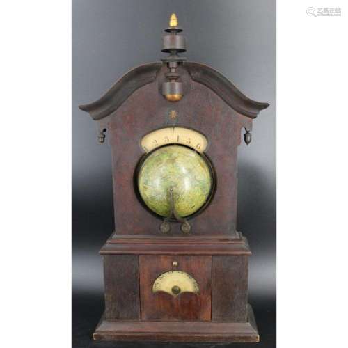 Timby Solar 1860's Globe Clock with Calendar