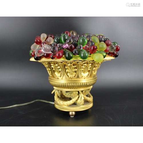 Antique & Fine Bronze & Glass Faux Fruit