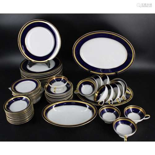 Rosenthal Cobalt And Gilt Porcelain Service.