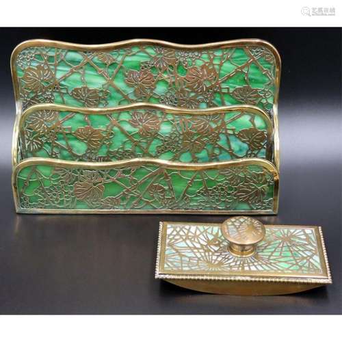 (2) Tiffany Studios Desk Items.