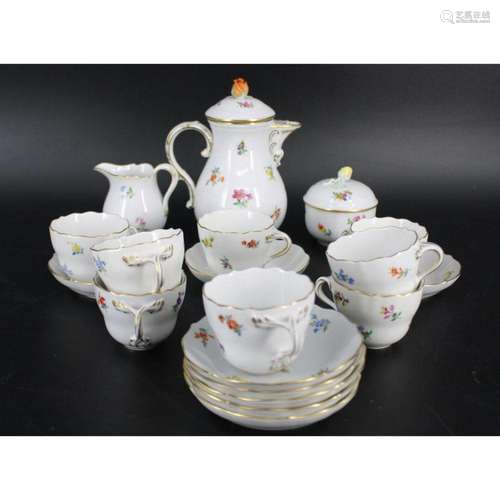 Meissen Porcelain Demitasse Porcelain Service.