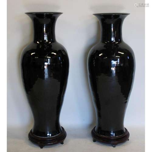 Vintage Pair of Palace Size Porcelain Urns.