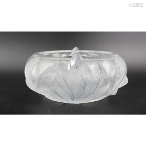 Lalique France "Champs-Elysees" Glass Center Bowl.