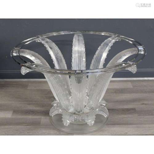 Lalique, France Clear Crystal Cactus Round Table.