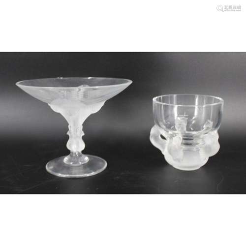 Lalique France "Virginia" Compote Together With