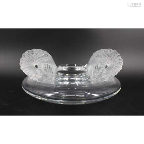 Lalique France "Santorin" Glass Vase With Shells