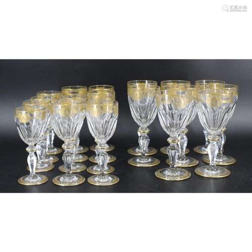 Lot Of St Louis Gilt Decorated Cut Glasses.