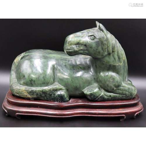 Large Chinese Spinach Jade Horse.