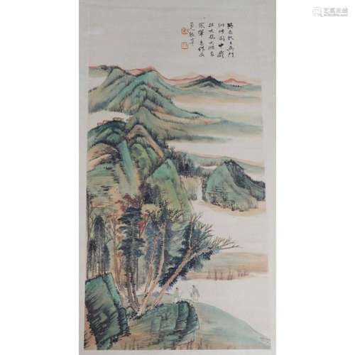 Chinese Signed Zhang Di-Quan Landscape Scroll.