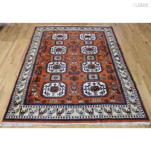 Vintage And Finely Hand Woven Carpet.