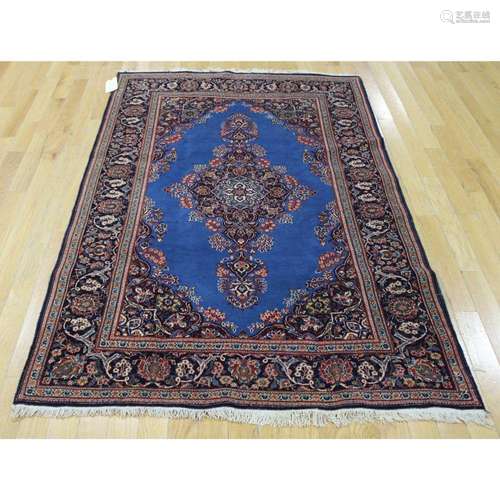 Antique And Finely Hand Woven Kashan Carpet.