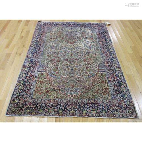 Antique And Finely Hand Woven Kerman Carpet