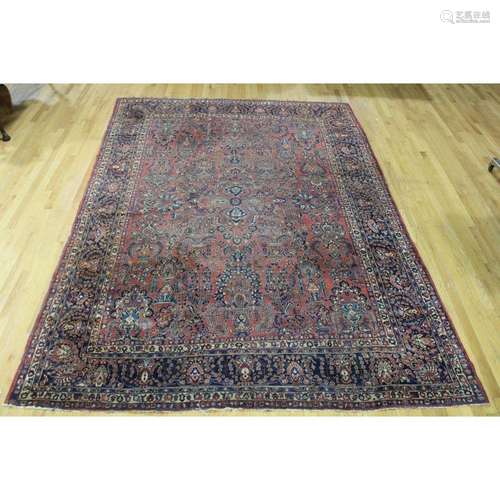 Antique And Finely Hand Woven Sarouk Carpet.